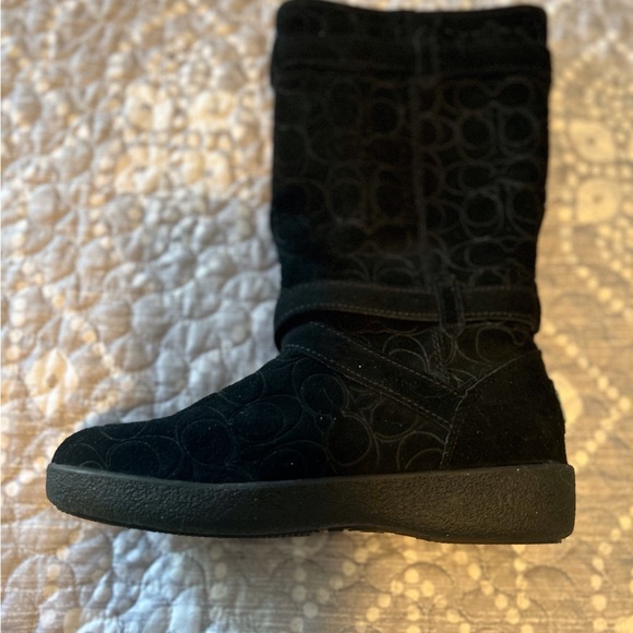 Coach Thelma Signature Monogram Embossed Suede Boots - Picture 4 of 14